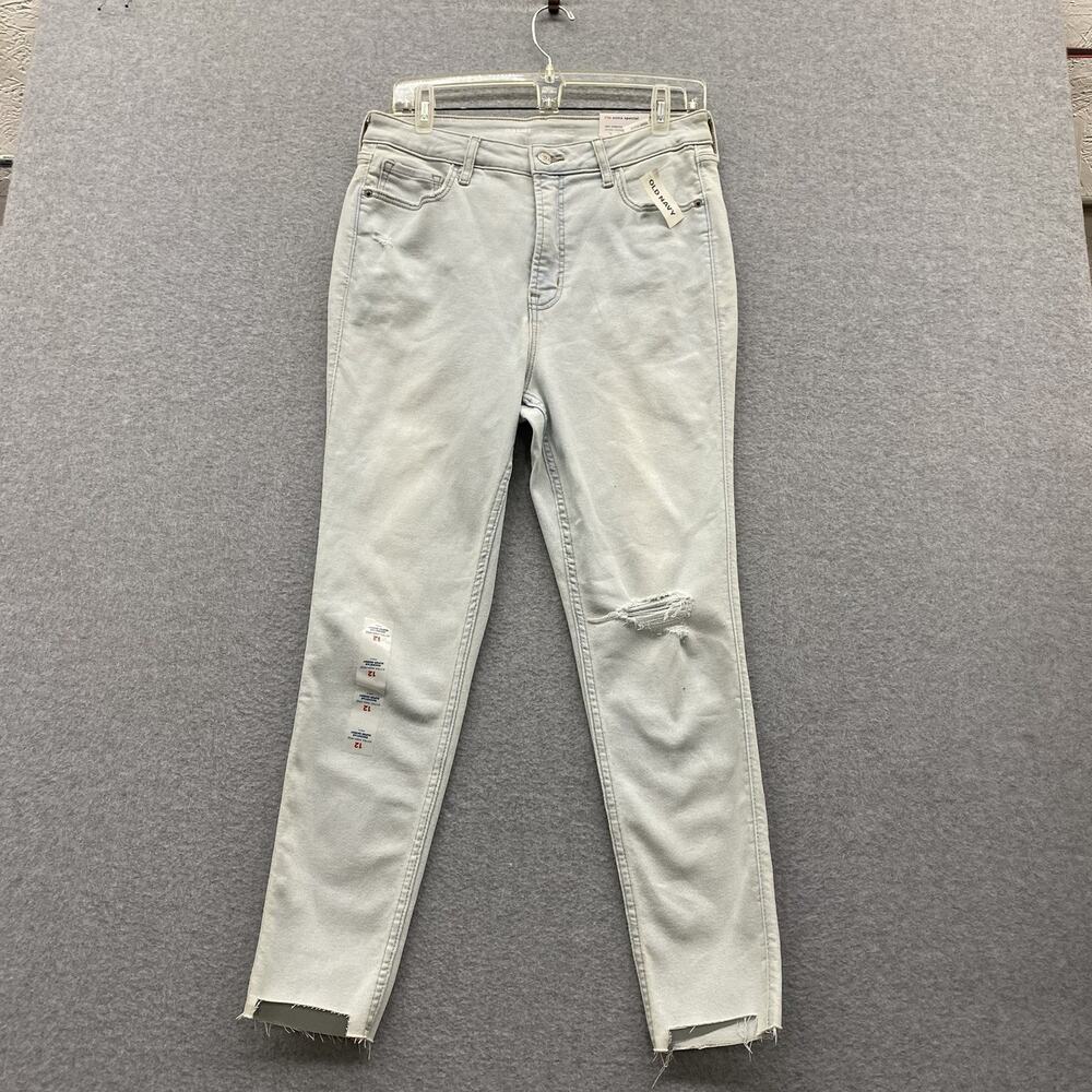 Old Navy Rockstar Super Skinny Jeans Womens 12 Extra High Rise Light Wash NWT